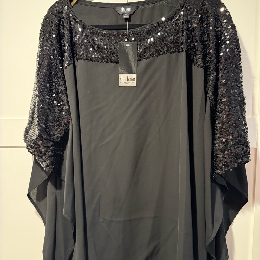 Source Unknown Black Sequin Blouse